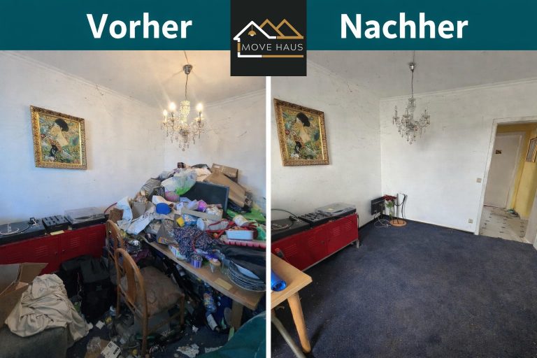 Stark überfüllte Wohnung in Bochum vor der Entrümpelung