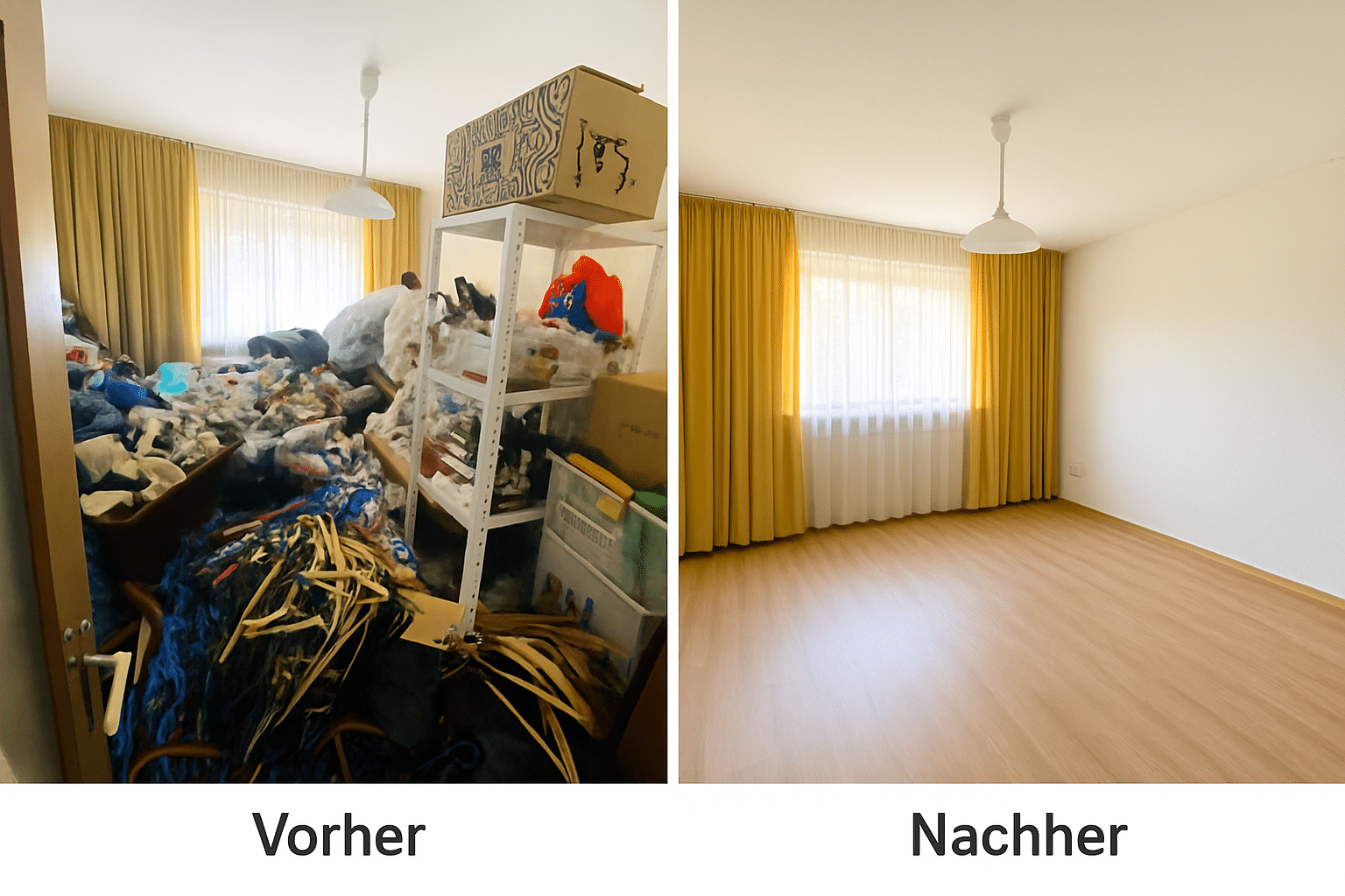 Voll Entrümpelung Bochum – Vorher Nachher